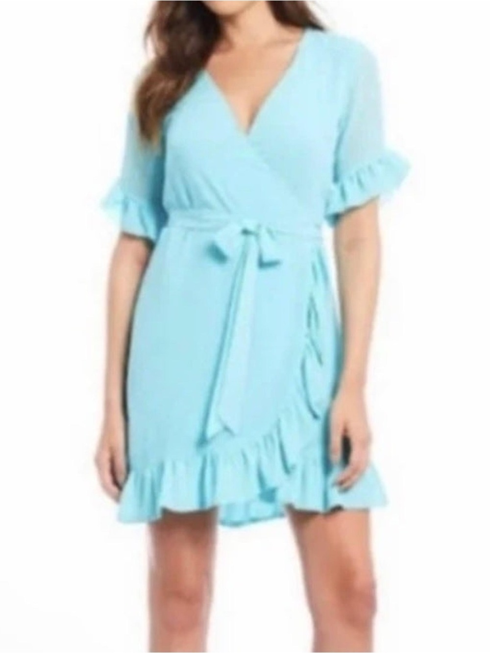 Gianni Bini Morgan Wrap Dress Angel Blue Size XL - WORN ONCE!